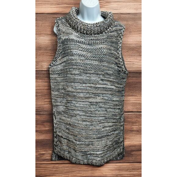 Cliche Sleeveless Turtleneck Sweater Sz XL Wool Blend Oversized Long Top - Picture 2 of 9